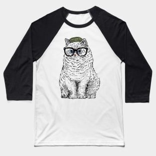 Hipster British Longhair Baseball T-Shirt